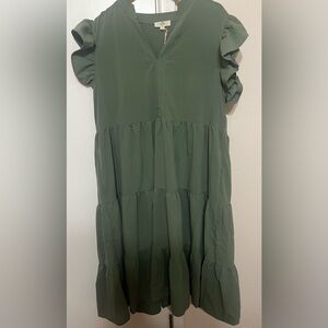 Entro Ruffled Tiered Midi dress